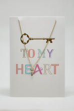 Load image into Gallery viewer, Key To My Heart Necklace and Giftcard