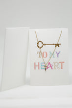 Load image into Gallery viewer, Key To My Heart Necklace and Giftcard
